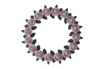 Floral wreath with pastel purple roses