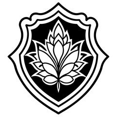 Floral Emblem Embossed on Rich Velvet Texture Background