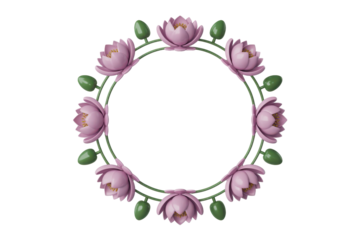 Lotus flower frame wreath for text