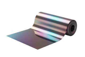 Iridescent metallic foil roll