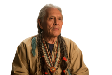 Native American man in traditional clothing