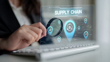 Supply chain processes with data-driven logistics, transportation, and distribution. enhances operations. Supply chain improves efficiency. Supply chain integrates logistics and delivery. Spline