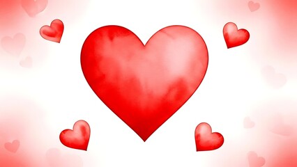 Large red heart surrounded by smaller hearts