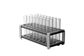 Test tubes in rack for chemistry experiments