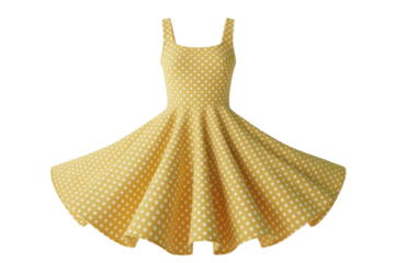 Vintage yellow dress with white polka dots