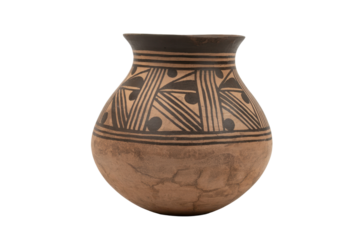 Ancient pot with geometric pattern