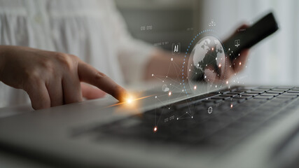 Global AI network showing connection between AI, global, and network elements across the digital world and data infrastructure Latch