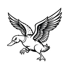 duck mascot logo vector design template modern style