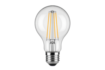 Filament LED bulb emitting warm glow