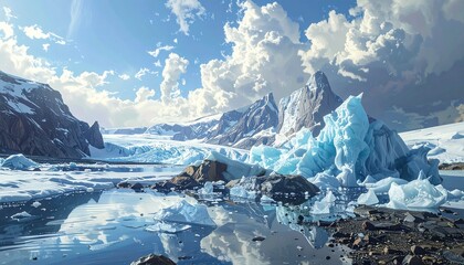 雪解け水に映る氷山6