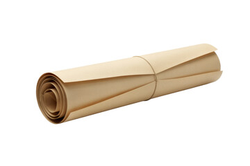 Rolled brown parchment paper tied with string