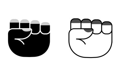 Stylized Clenched Fist Icons with Gray Fingertips