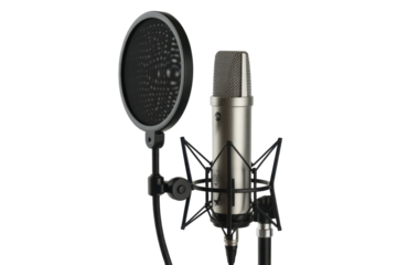 Studio microphone with pop filter