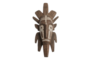 Wooden mask with tribal design