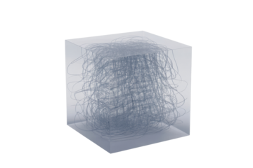 Abstract Cube Filled with Line Art
