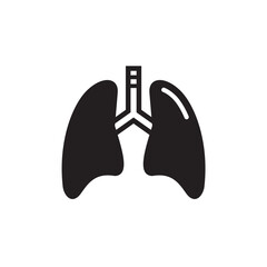 Simple human lungs vector icon illustration.