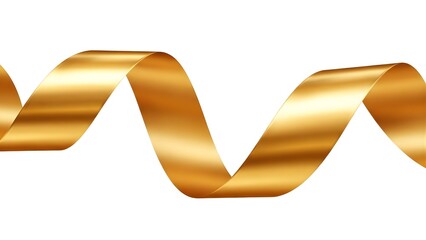 A golden ribbon on a white background on transparent background