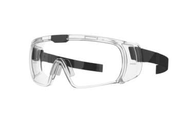 Clear safety goggles with adjustable strap