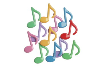 Colorful music notes collection