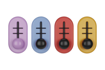 Colorful temperature gauges on black