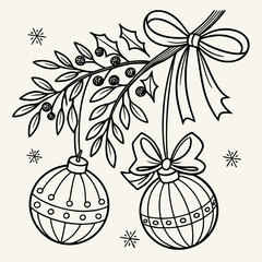 set of christmas decorations