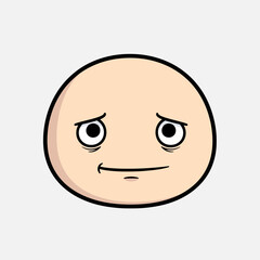 Obraz premium Cartoon face with angry expression on neutral background