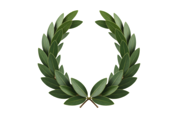 Green laurel wreath, victory symbol
