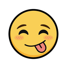 Playful winking face with tongue out and blushing cheeks