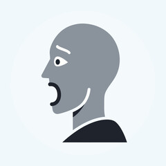 Surprised man with open mouth in shock or excitement