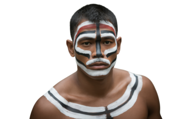 Man with tribal face paint