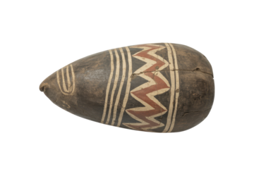 Painted African container with ethnic designs