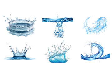 Blue water splash collection water splash Water splash water splash element transparent background Splash - Fresh Drop In Water - Close Up Crown water Liquid splash transparent