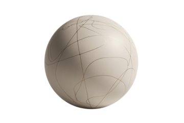 Sphere with intricate gold line design
