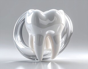 Dental Model Tooth in Glass Container.