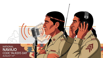 Navajo code talkers communicating during wartime operations