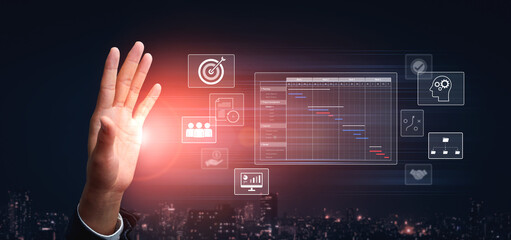 Project management dashboard showing timeline, tasks, milestones, and workflows for planning, tracking, and executing successful business or team projects Vouch