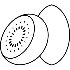 Fresh Sliced Kiwi Fruit Isolated on White