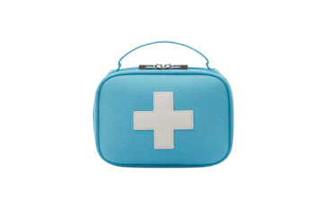 Fototapeta premium Blue first aid kit with white cross