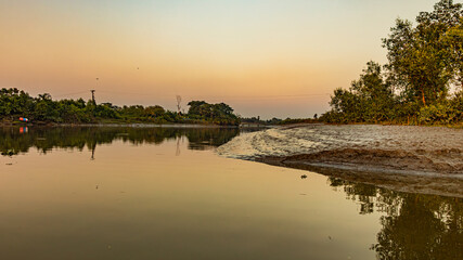 landscape of a river doratana in bagerhat bangladesh