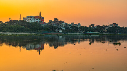 landscape of a river doratana in bagerhat bangladesh