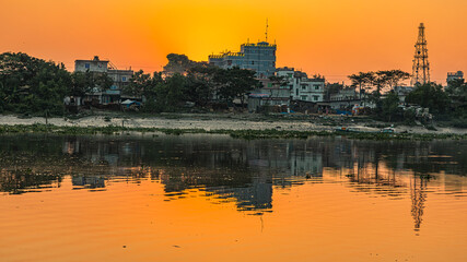 landscape of a river doratana in bagerhat bangladesh
