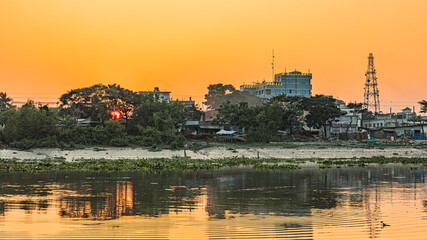landscape of a river doratana in bagerhat bangladesh