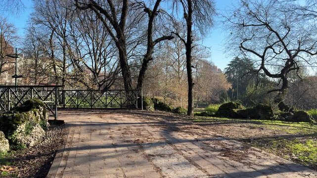 Indro Montanelli Public Gardens in Milan, historic urban park with trees and pathways