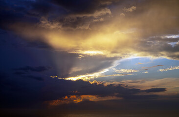 Spectacular Clouds and Light on a Sunset Over Lake Michigan