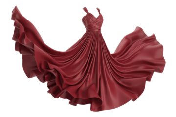 Elegant flowing red dress