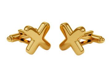 Elegant gold cufflinks in X form