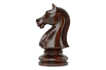 Elegant Wooden Knight Chess Piece