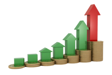 Financial Growth Chart With Arrows