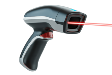 Futuristic Scanner Gun with Laser Beam