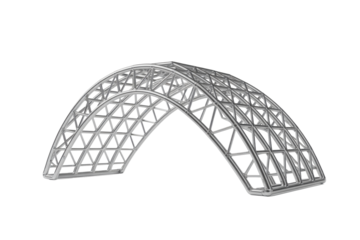 Geodesic dome, triangular structure, silver